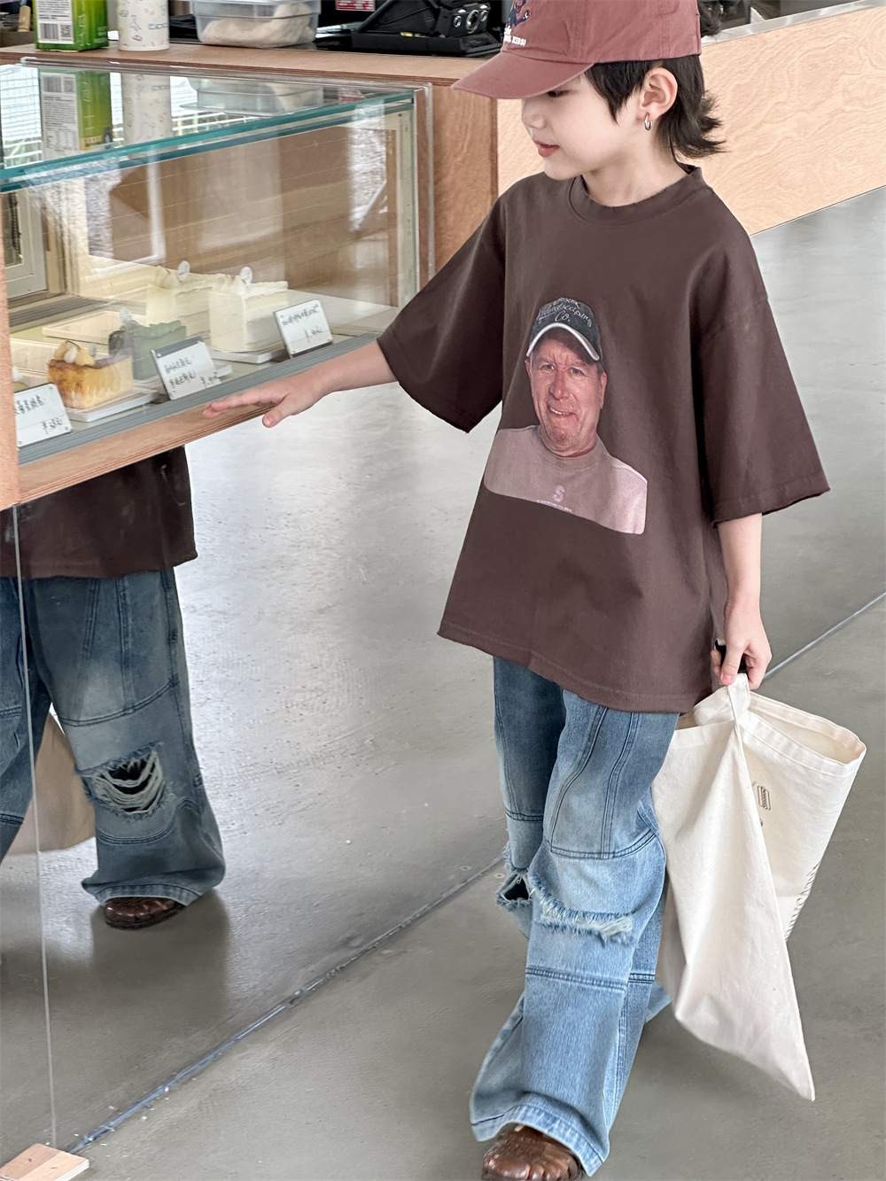 Джинсы для мальчиков в стиле ханбок 2024 оптом из Китая