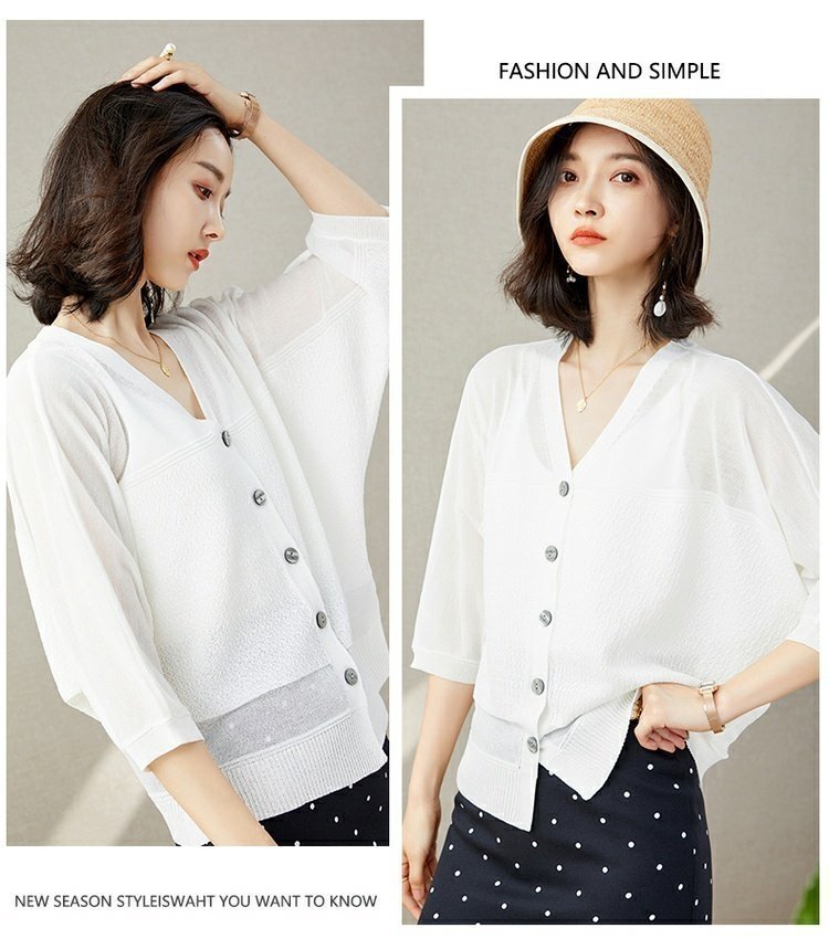 Женская летняя тонкая кардиган с объемным рукавом оптом