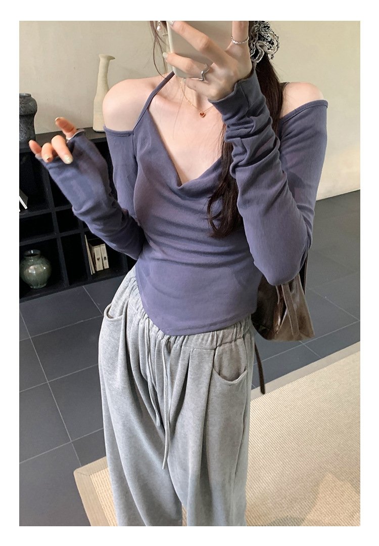 Толстовка с длинным рукавом и завышенным воротником оптом