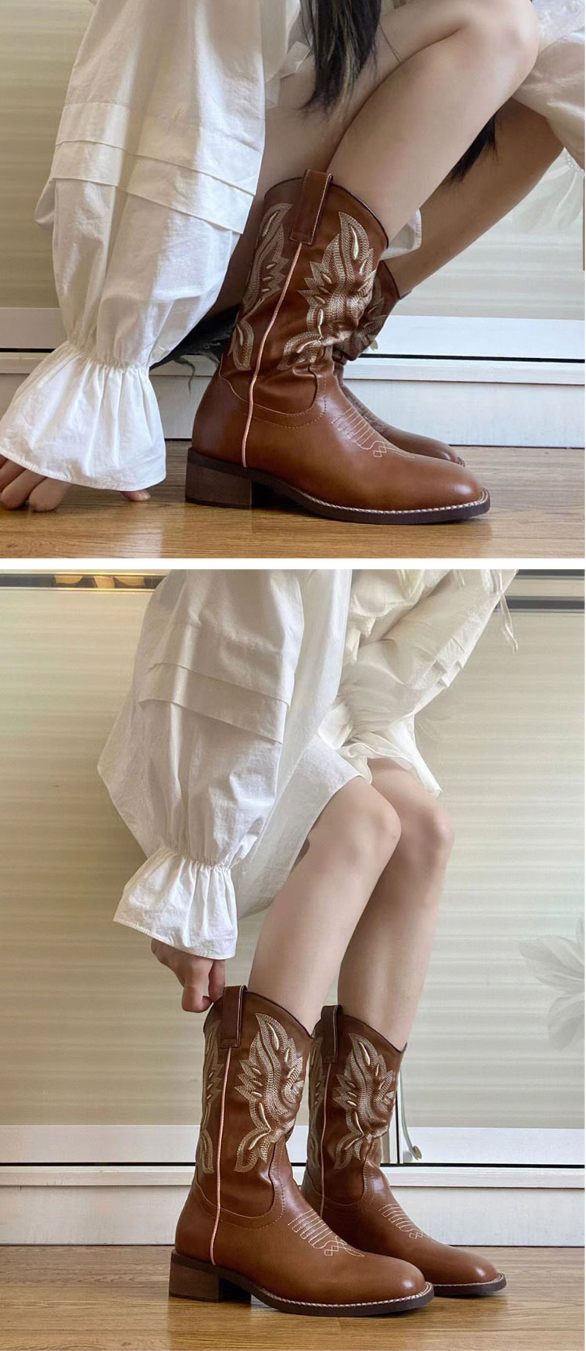 Женские ковбойские сапоги с вышивкой оптом