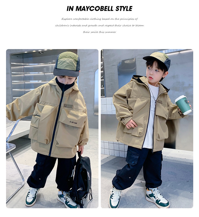 Детская мужская рабочая куртка весна-осень 2024 оптом из Китая