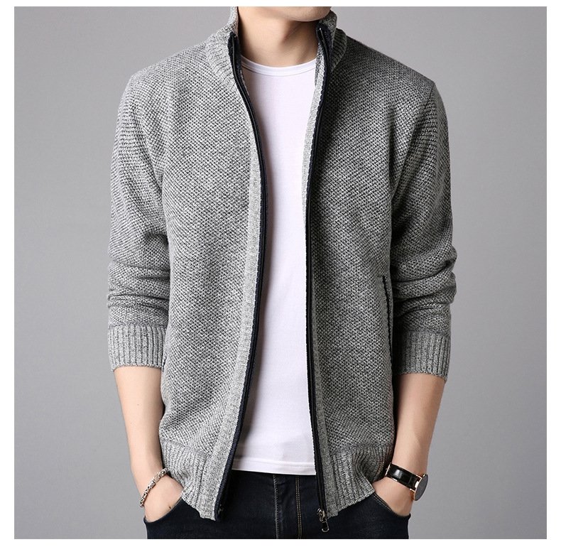 Мужская зимняя толстовка с молнией и высоким воротником оптом