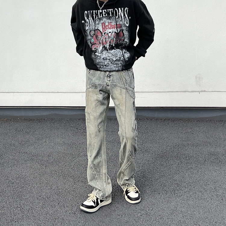 Мужские джинсы в стиле ретро с облегающими штанинами оптом из Китая