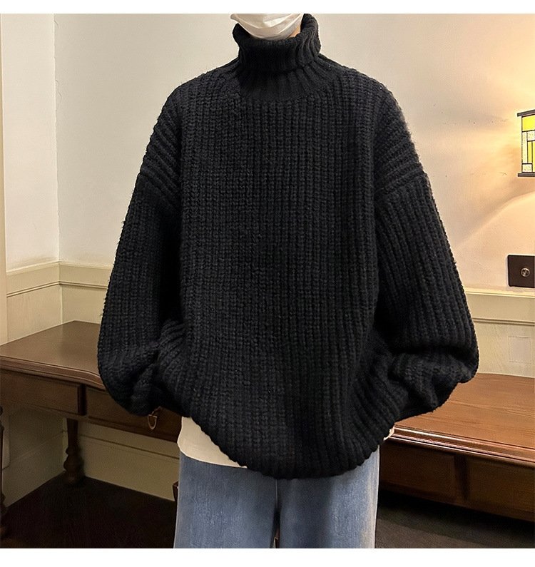 Мужской свитер с высоким воротником и утолщением на осень-зиму оптом