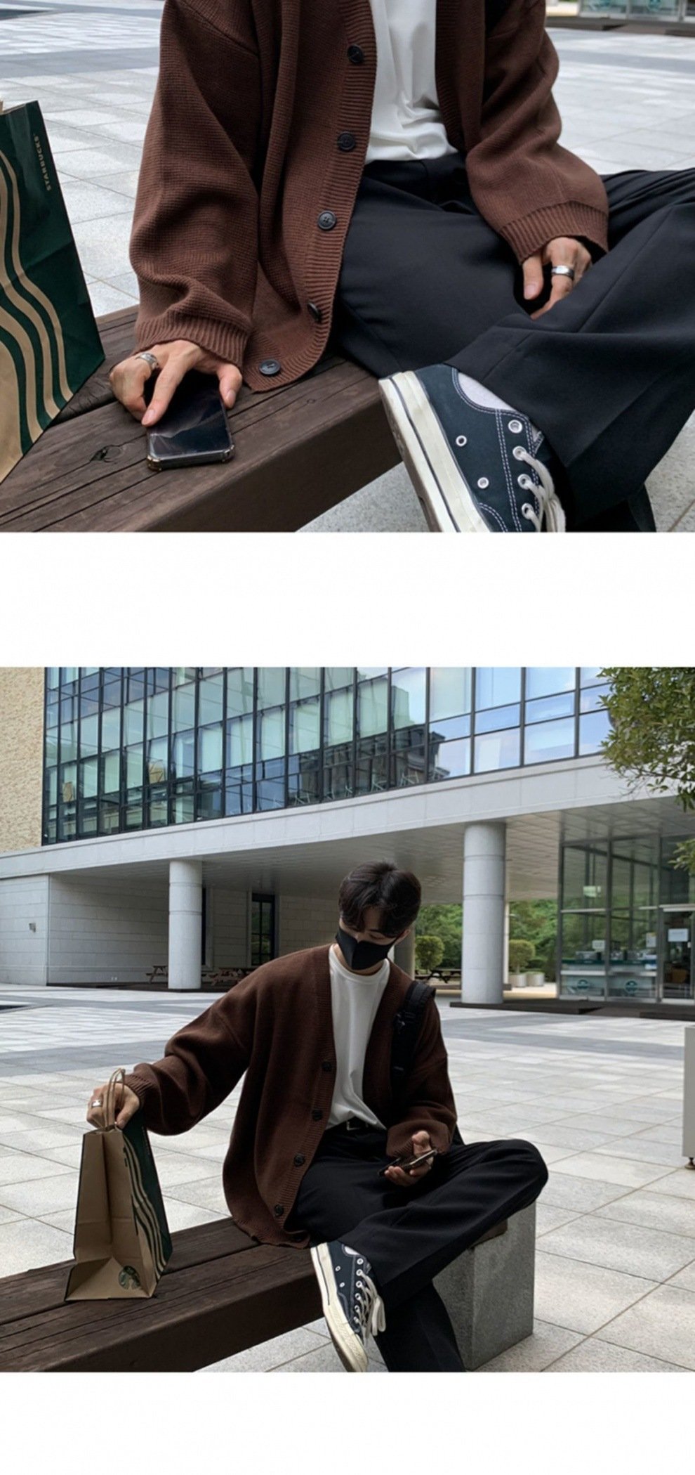 Хлопковый мужской свитер в стиле хантун с V-образным вырезом оптом