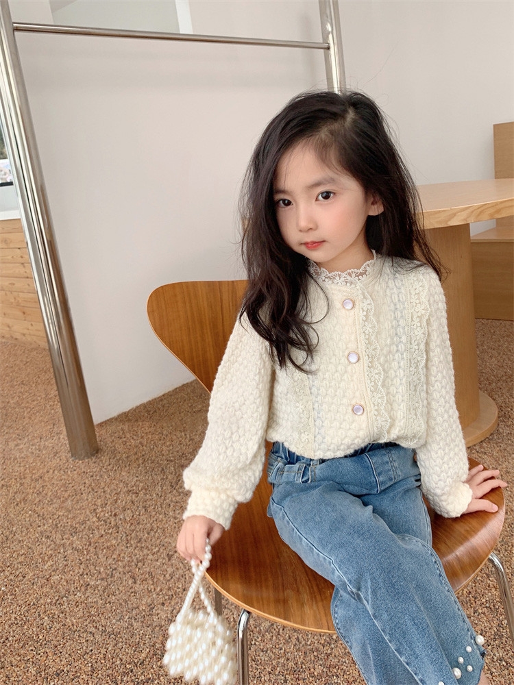 Детская блузка с цветочным краем оптом из Китая