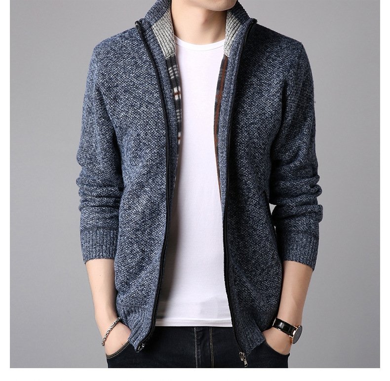 Мужская зимняя толстовка с молнией и высоким воротником оптом