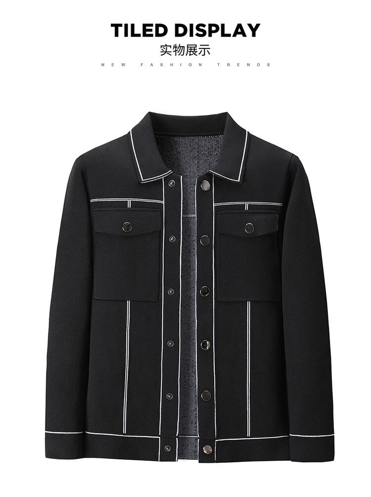 Мужская вязаная куртка с воротником оптом