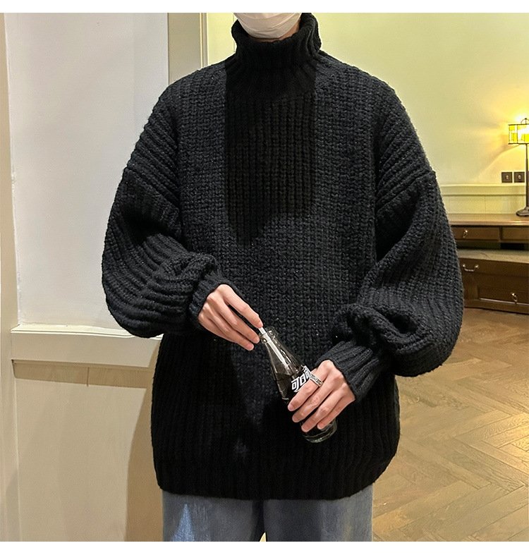 Мужской свитер с высоким воротником и утолщением на осень-зиму оптом