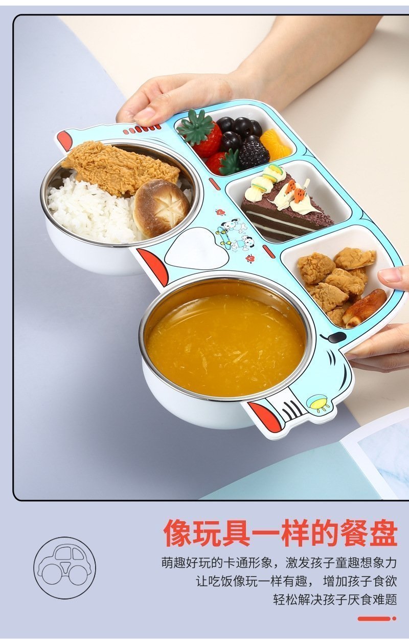 Детская тарелка из нержавеющей стали с разделением на секции оптом