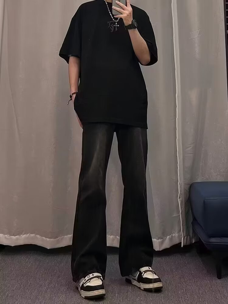 Мужские джинсы в стиле ретро с эффектом потертостей оптом из Китая