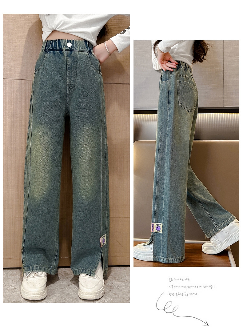 Джинсы для девочек с разрезом на китайском новом весенне-осеннем сезоне оптом из Китая