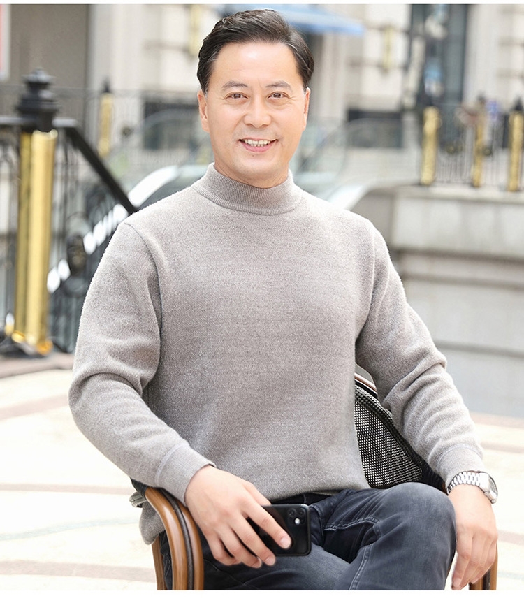 Мужской зимний свитер с утеплением и утолщенной вязкой оптом из Китая