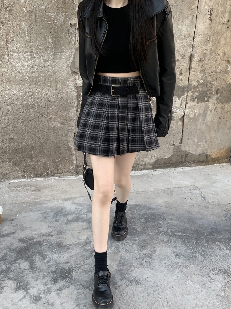 Весенняя женская клетчатая мини-юбка в американском ретро стиле оптом из Китая
