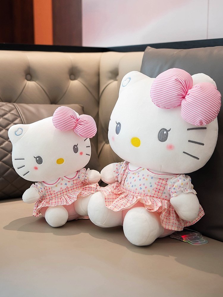 Плюшевая игрушка HelloKitty в розовом платье оптом