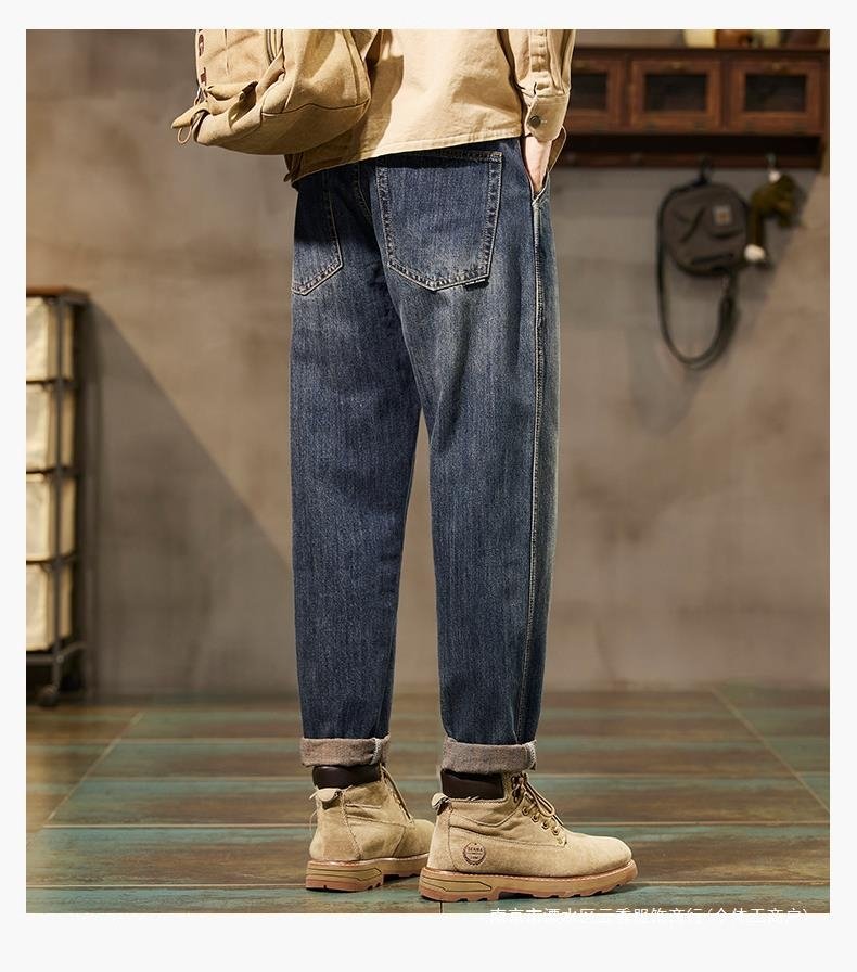 Мужские джинсы прямого кроя с утеплением оптом из Китая