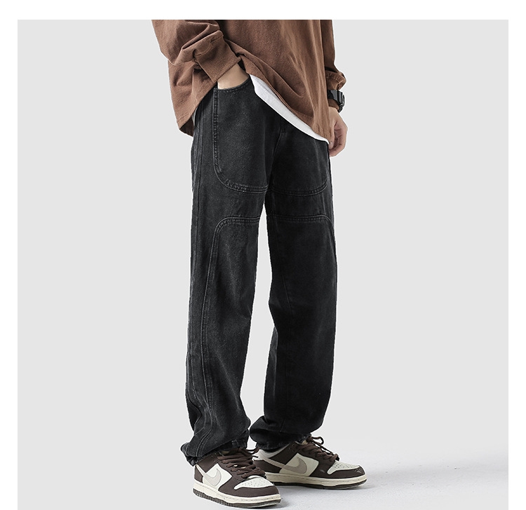 Черные джинсы прямого кроя оптом из Китая