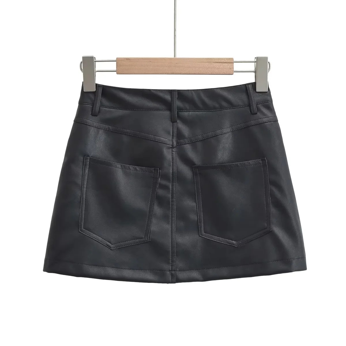 Женская юбка из PU-кожи 2023 нового дизайна высокой посадки оптом из Китая