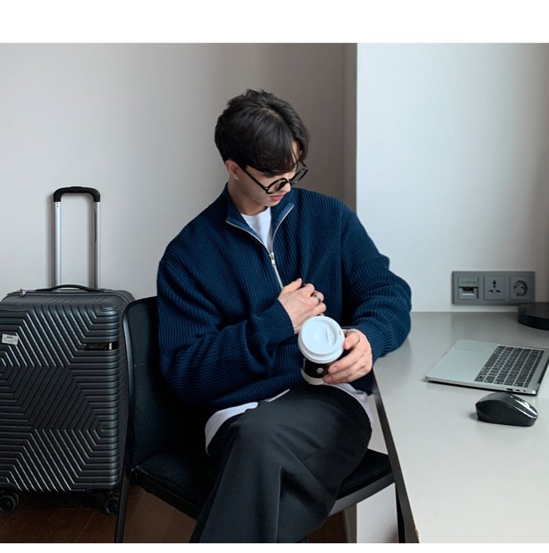 Мужская толстовка с высоким воротником и молнией оптом