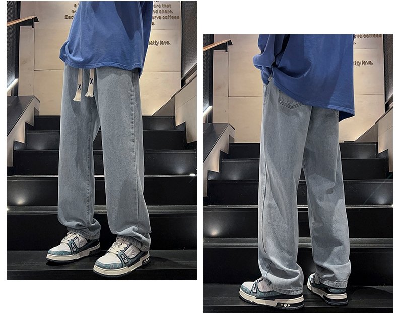 Джинсы 2024 весна мужские прямые широкие джинсы оптом из Китая