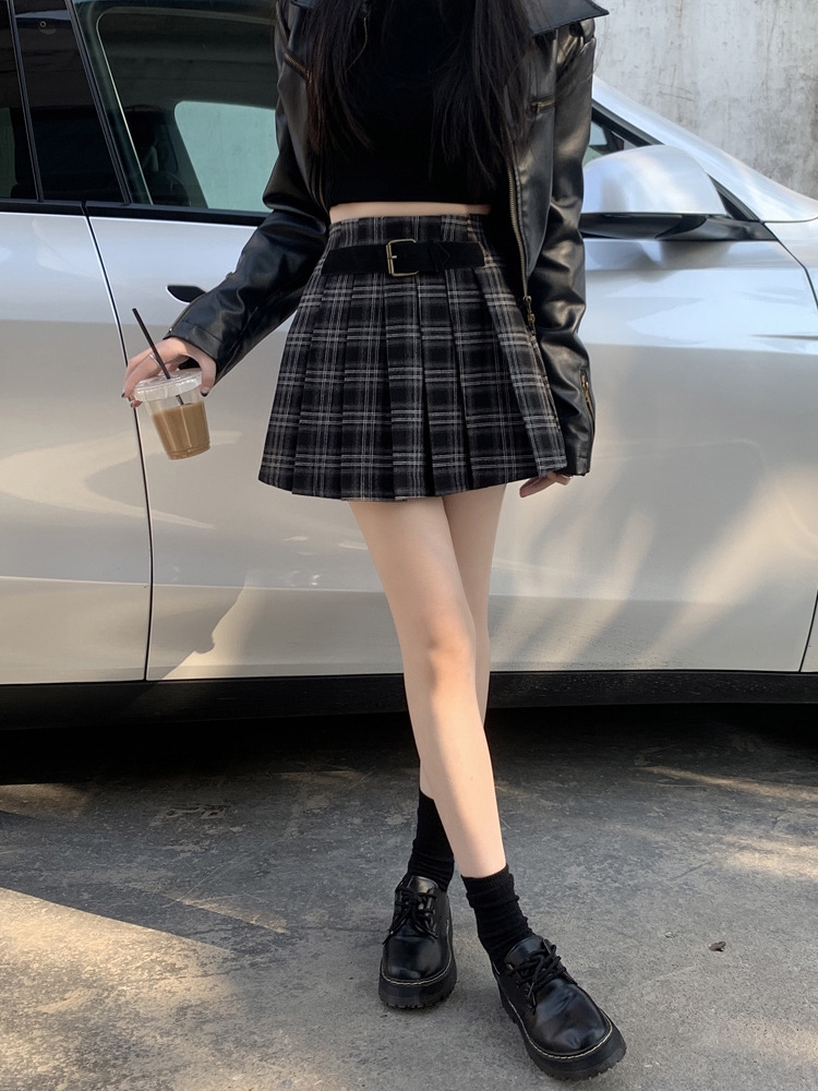 Весенняя женская клетчатая мини-юбка в американском ретро стиле оптом из Китая
