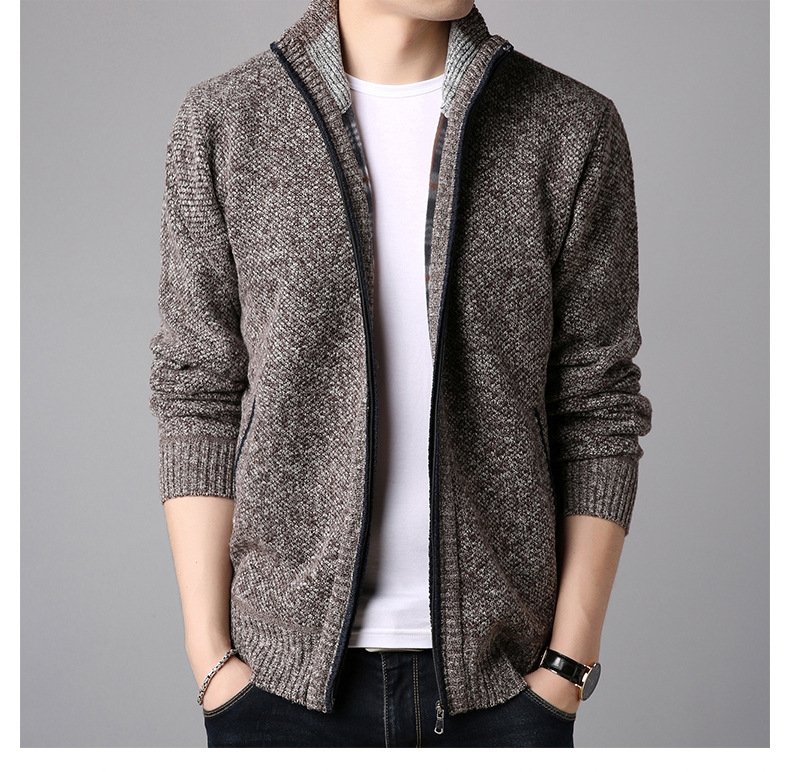 Мужская зимняя толстовка с молнией и высоким воротником оптом