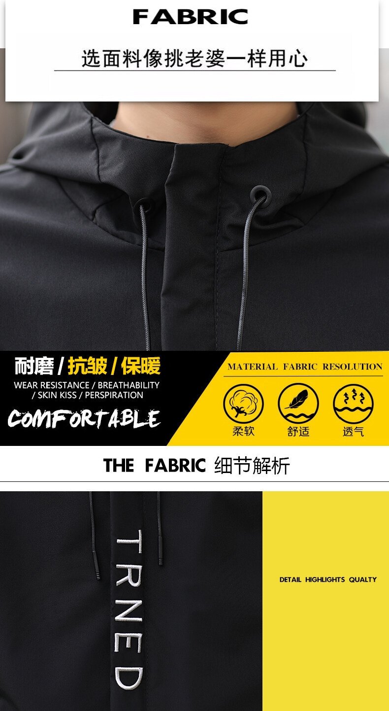 Мужская весенняя куртка с капюшоном оптом из Китая