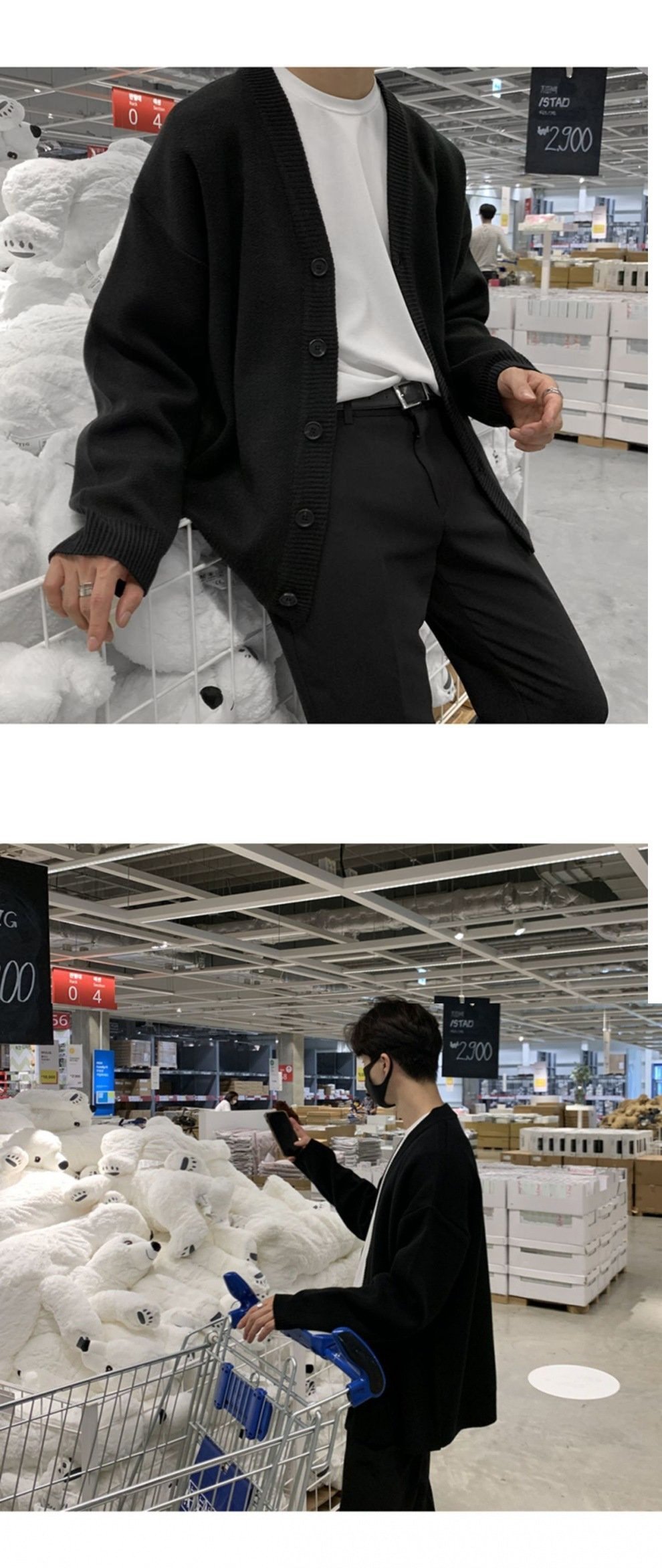 Хлопковый мужской свитер в стиле хантун с V-образным вырезом оптом