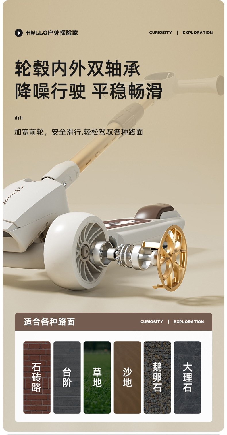 Детский трехколесный складной самокат с музыкой и светом оптом