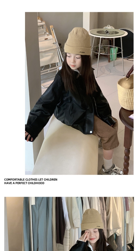 Детская куртка в стиле мотоциклиста 2024 года оптом из Китая