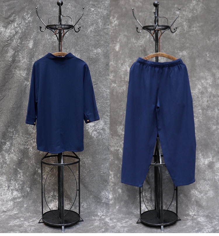 Китайский мужской костюм в стиле Чан с элементами древней китайской одежды оптом из Китая