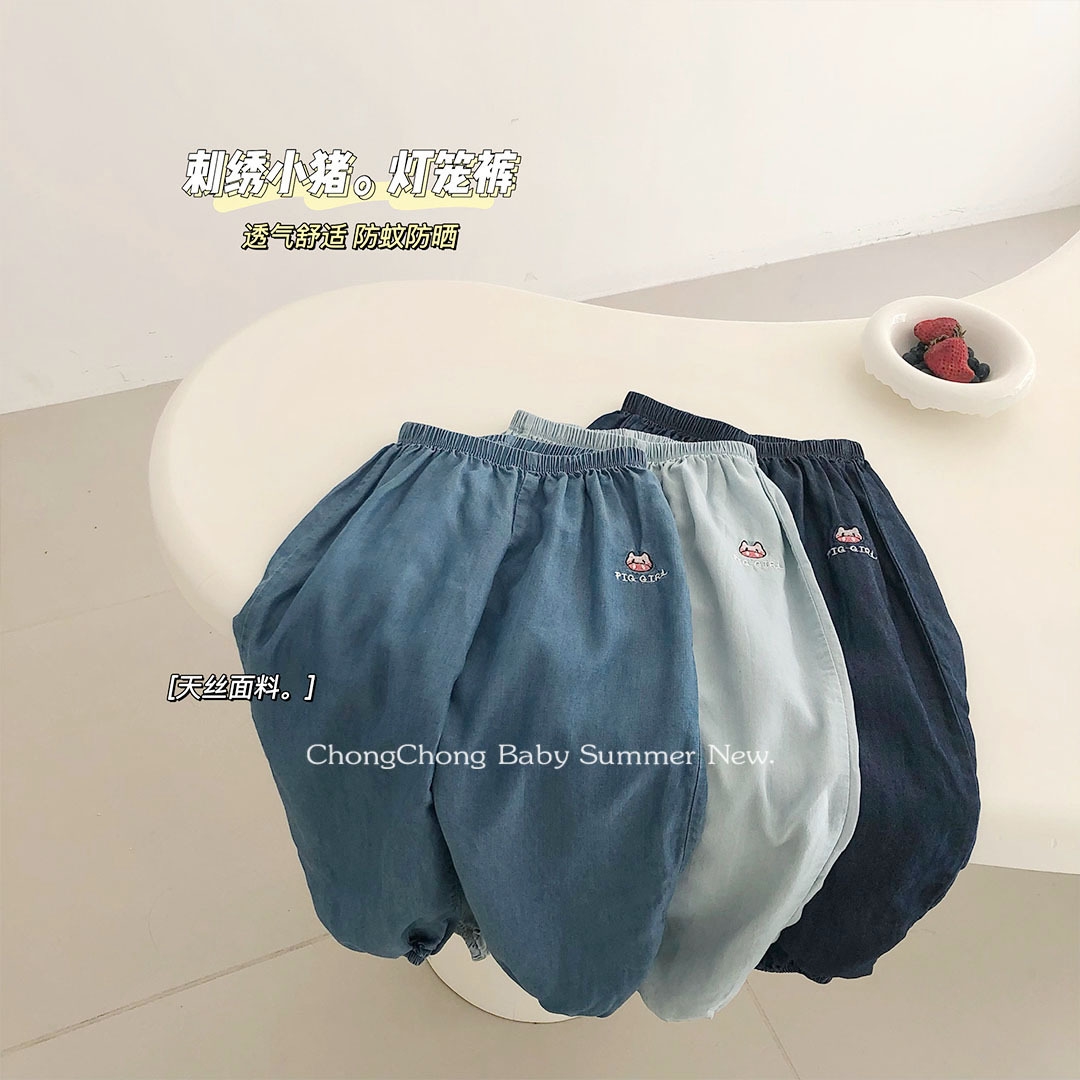 Детские летние джинсы с вышивкой оптом из Китая