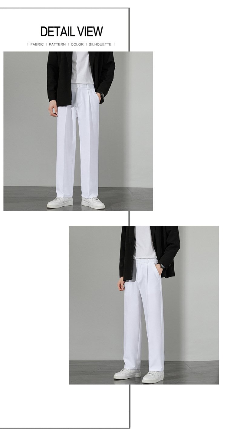 Летние мужские брюки прямого кроя с широкими штанинами оптом из Китая