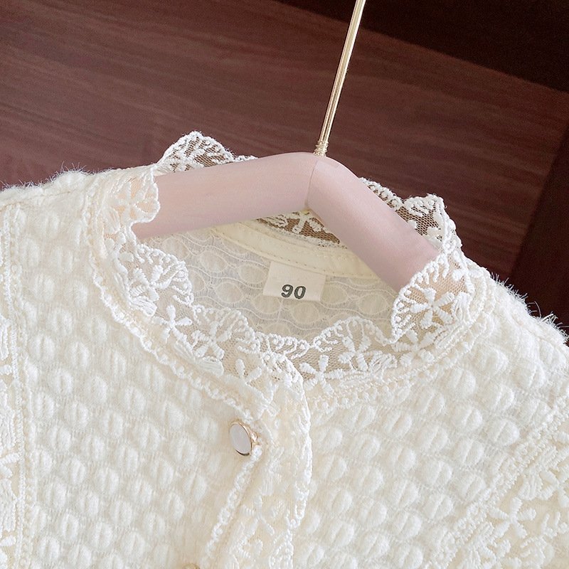 Детская блузка с цветочным краем оптом из Китая