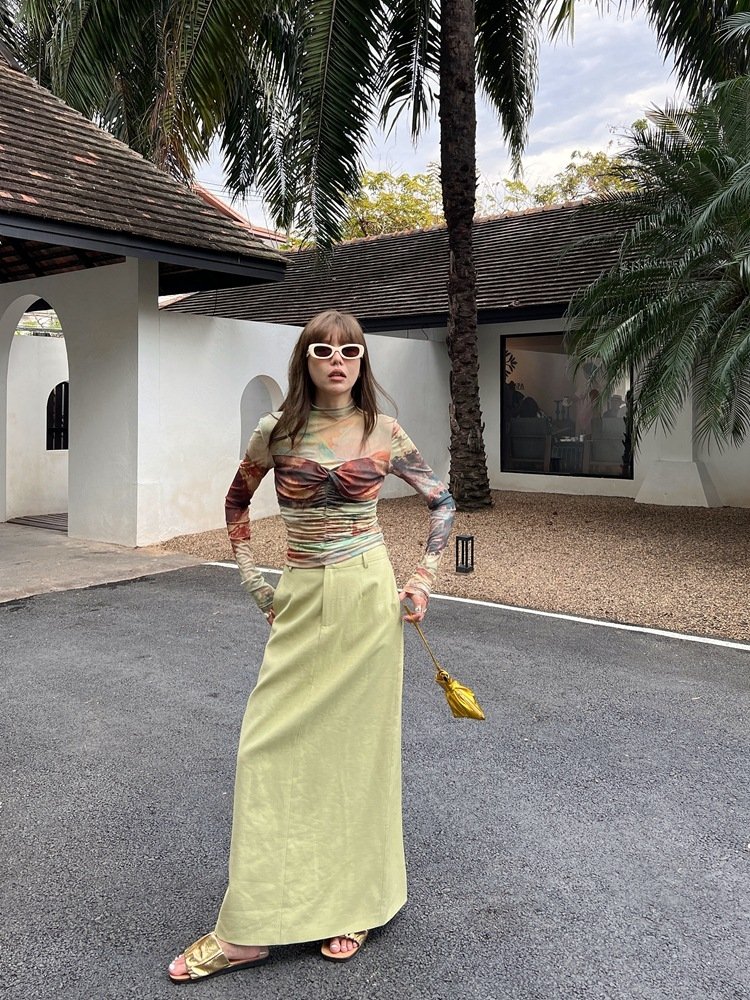 Женская футболка с длинным рукавом и уникальным дизайном оптом из Китая