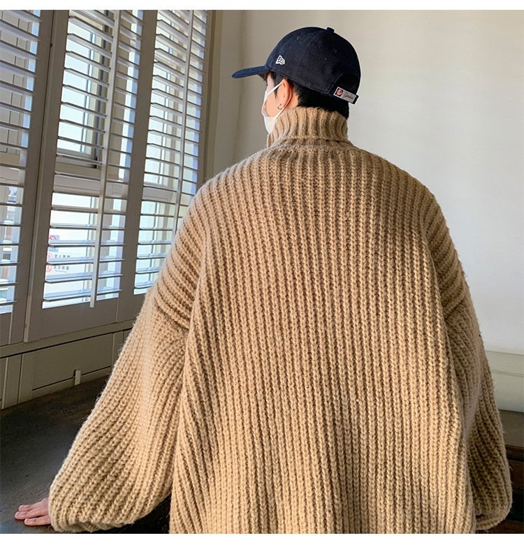 Мужской свитер с высоким воротником и утолщением на осень-зиму оптом