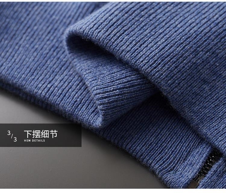 Мужской свитер из шерсти с полувысоким воротником и молнией оптом из Китая