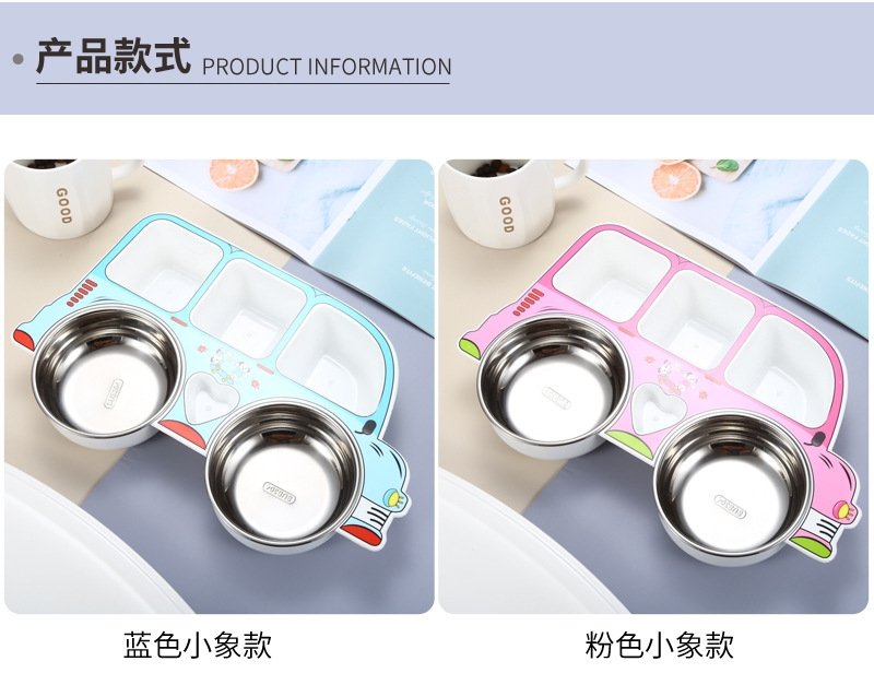 Детская тарелка из нержавеющей стали с разделением на секции оптом