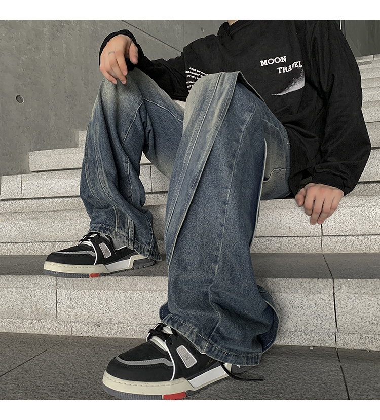 Мужские джинсы осенние прямые широкие штаны оптом из Китая