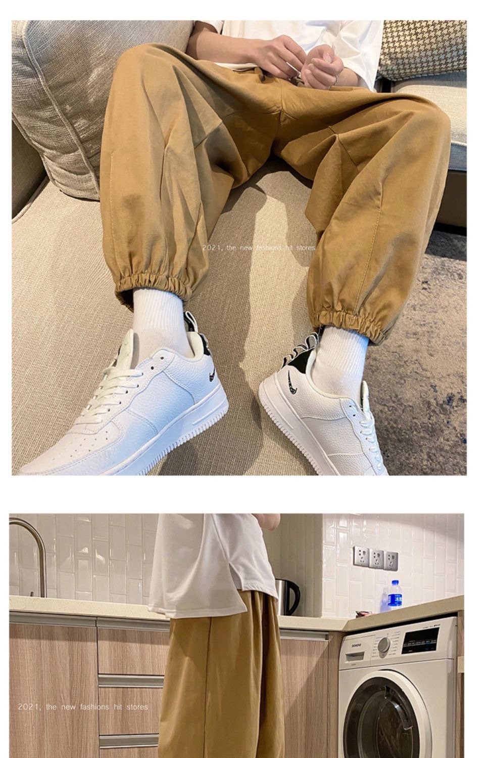 Широкие мужские брюки с завышенной талией оптом из Китая