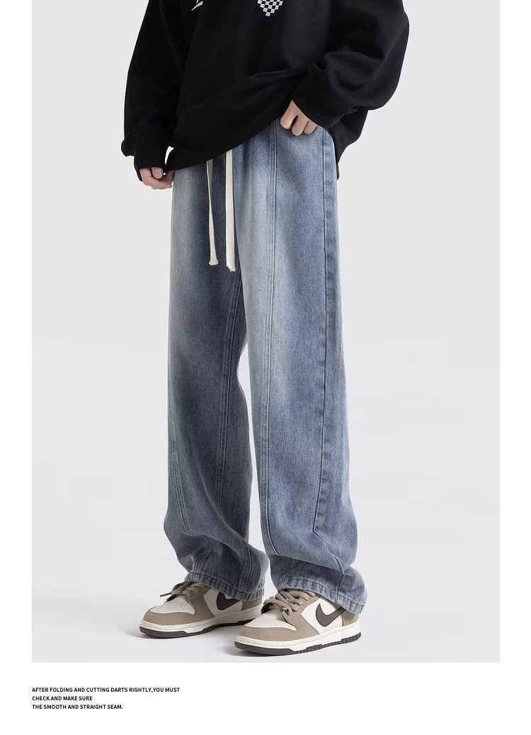 Джинсы мужские ретро-стиль прямые широкие брюки оптом из Китая