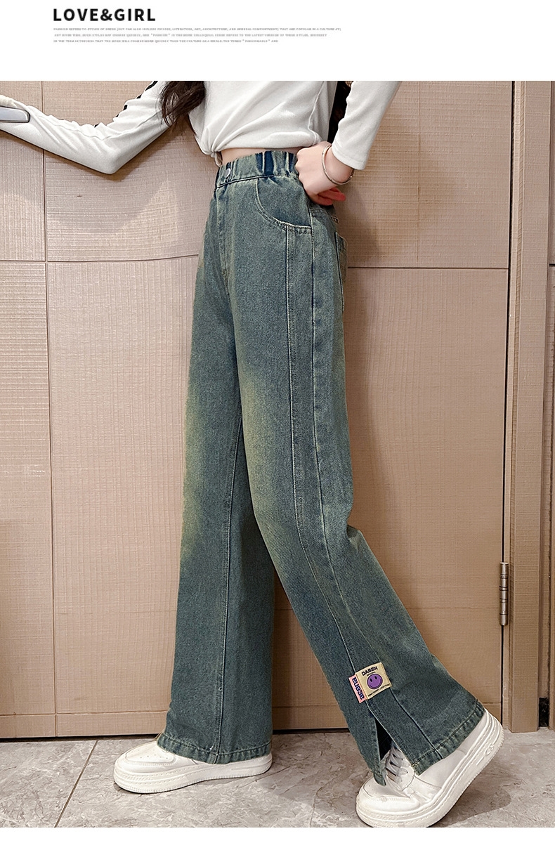 Джинсы для девочек с разрезом на китайском новом весенне-осеннем сезоне оптом из Китая