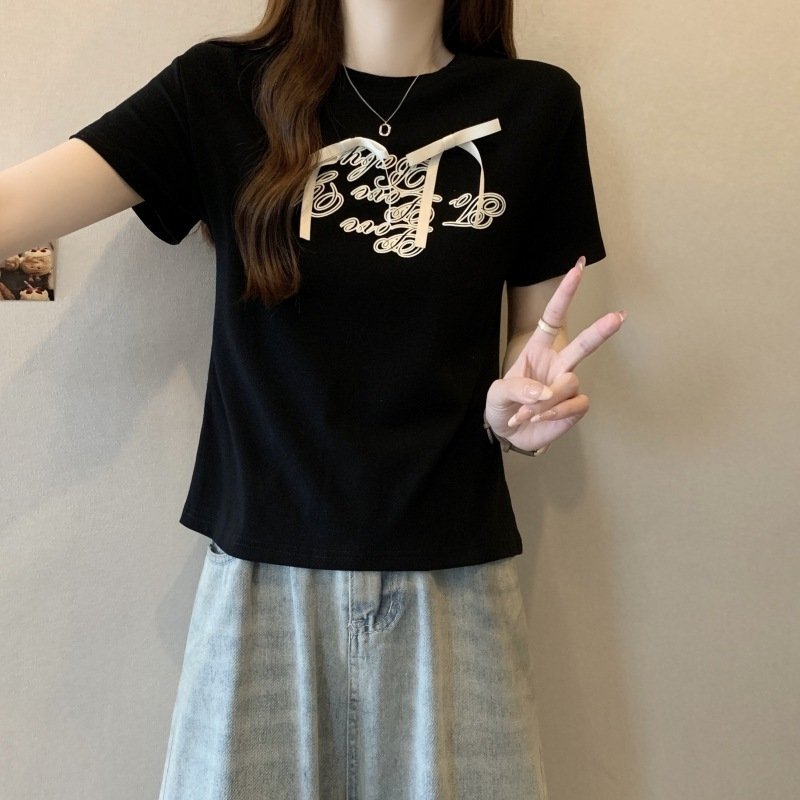 Футболка с коротким рукавом 2024 лето женская оптом