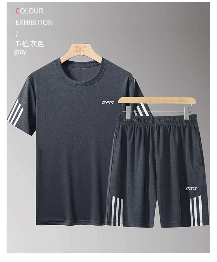 Летний спортивный костюм с короткими штанами и футболкой оптом из Китая
