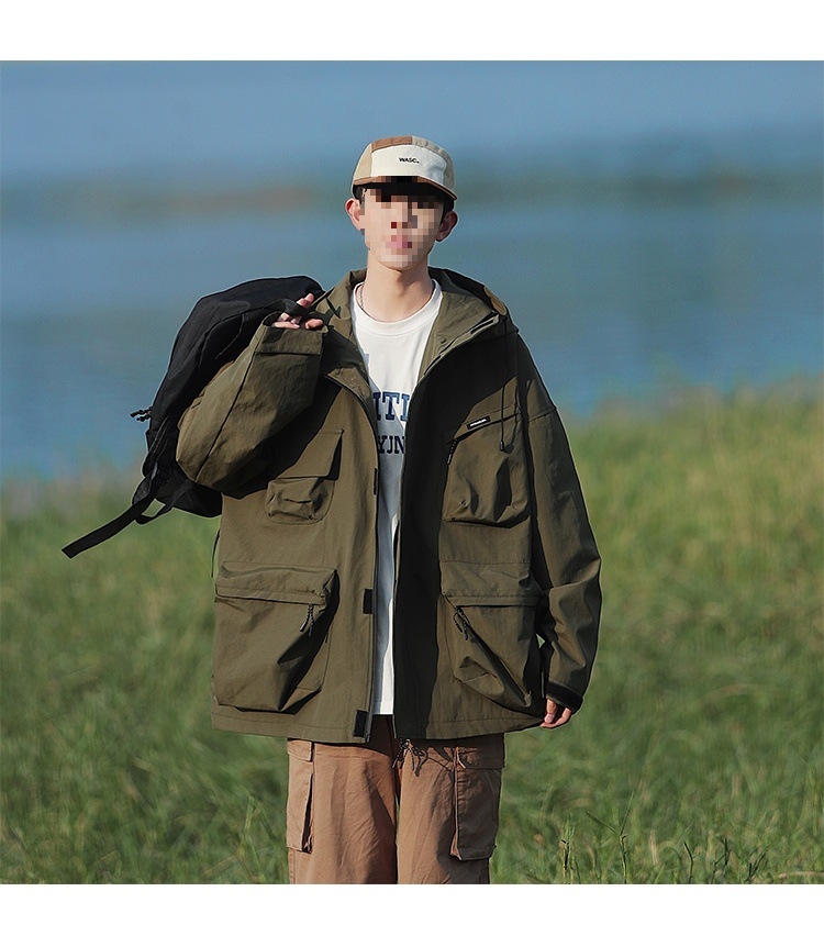 Ветровка военного стиля с капюшоном оптом из Китая