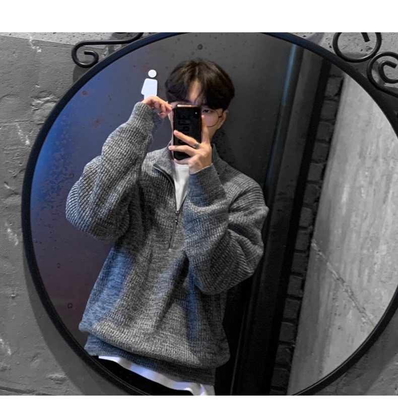 Мужская толстовка с высоким воротником и молнией оптом