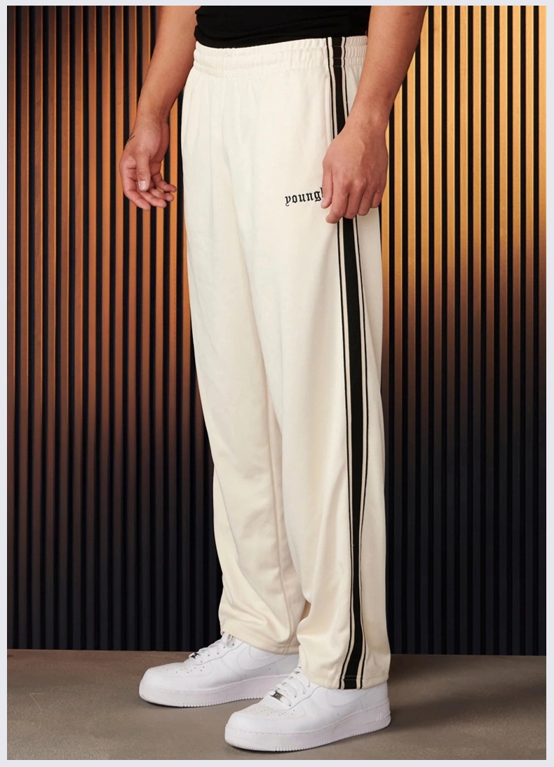 Повседневные мужские брюки с полосками и вышивкой оптом из Китая