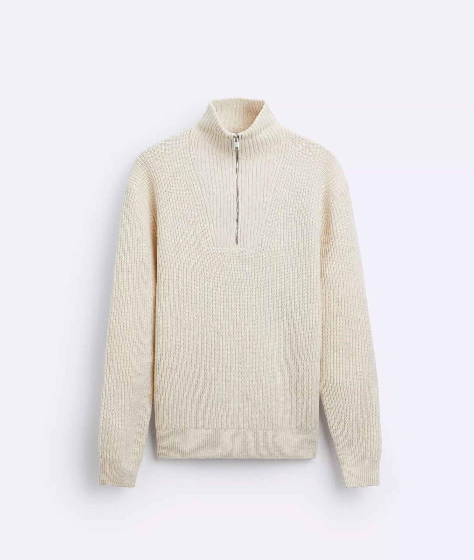 Мужской свитер с высоким воротником и молнией оптом