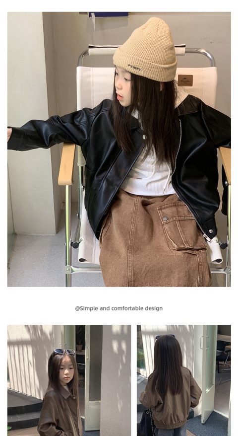 Детская куртка в стиле мотоциклиста 2024 года оптом из Китая