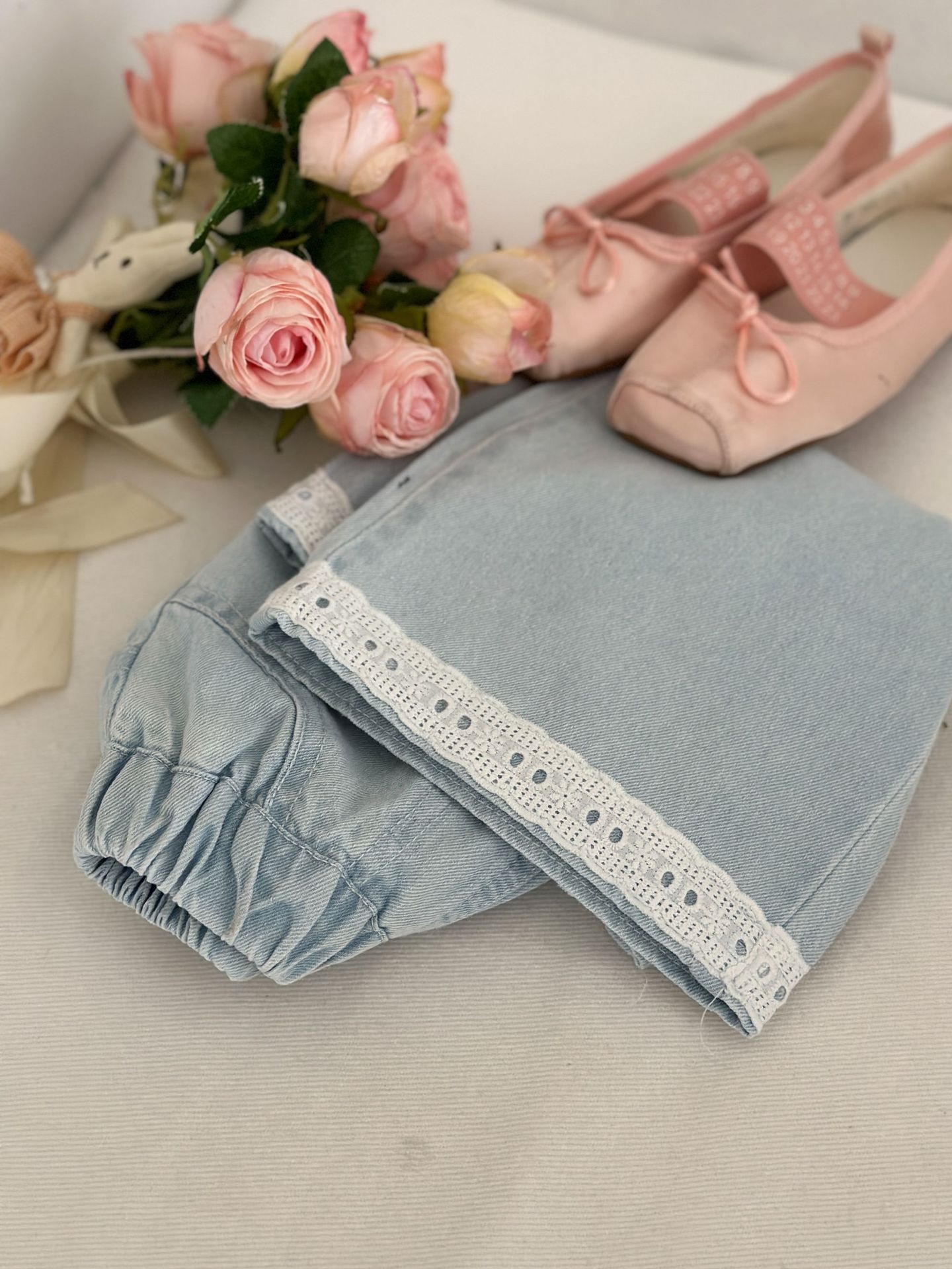 Детские джинсовые леггинсы 2024 лето оптом из Китая